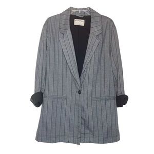 Free People We the Free Oversized Gray Pinstripe Blazer